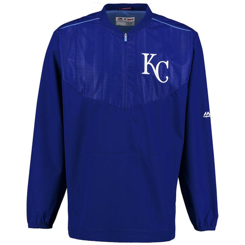 Kansas City Royals Majestic On Field Cool Base Training Half-Zip Jacket - Royal