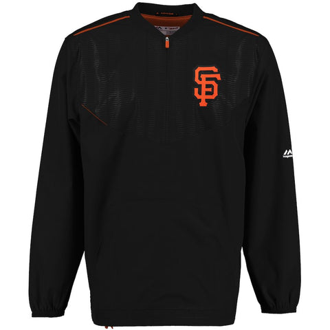 San Francisco Giants Majestic On Field Cool Base Training Half-Zip Jacket - Black
