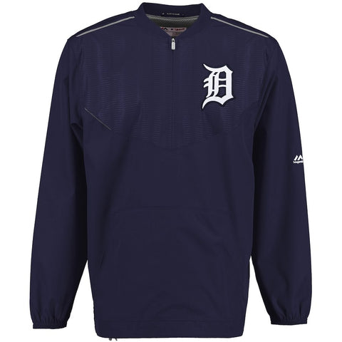Detroit Tigers Majestic On Field Cool Base Training Half-Zip Jacket - Navy