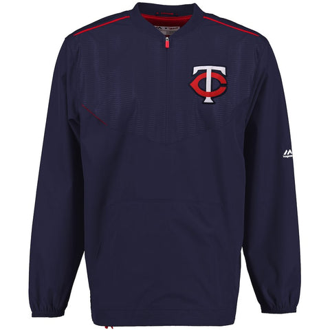 Minnesota Twins Majestic On Field Cool Base Training Half-Zip Jacket - Navy