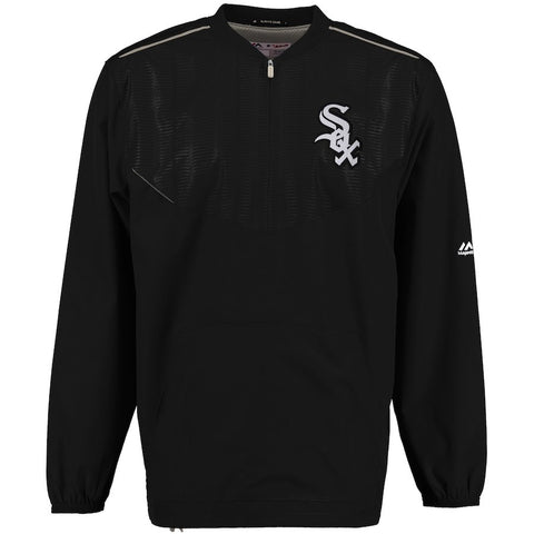 Chicago White Sox Majestic On Field Cool Base Training Half-Zip Jacket - Black