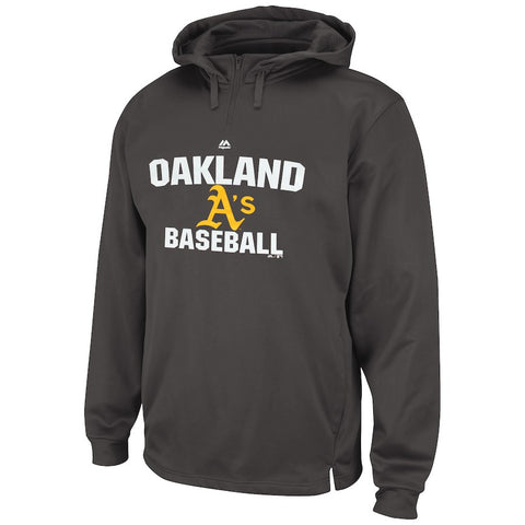 Oakland Athletics Majestic All In Effort Therma Base Hoodie - Gray