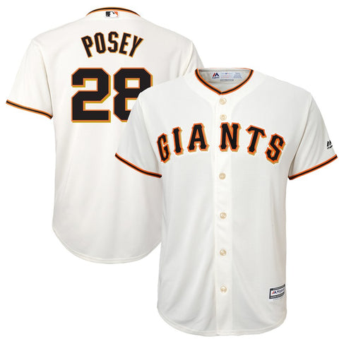 Buster Posey San Francisco Giants Youth Official Cool Base Player Jersey - Cream