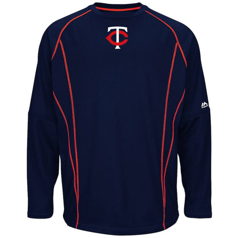 Minnesota Twins Majestic On-Field Practice Pullover Sweatshirt - Navy