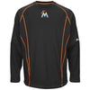 Miami Marlins Majestic On-Field Practice Pullover Sweatshirt - Black