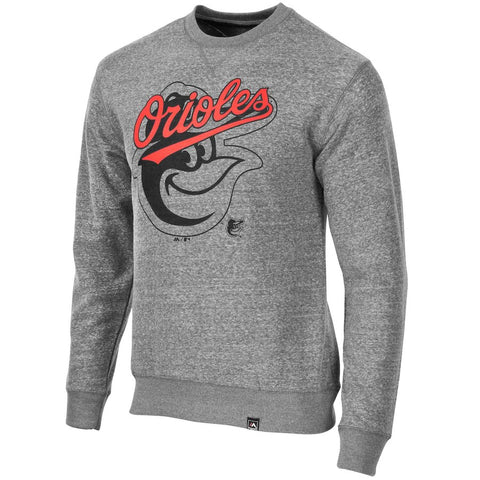 Baltimore Orioles Majestic Cleanup Hitter Crew Neck Sweatshirt - Charcoal