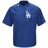Los Angeles Dodgers Majestic Big & Tall Cool Base On Field Short Sleeve Training Jacket - Royal