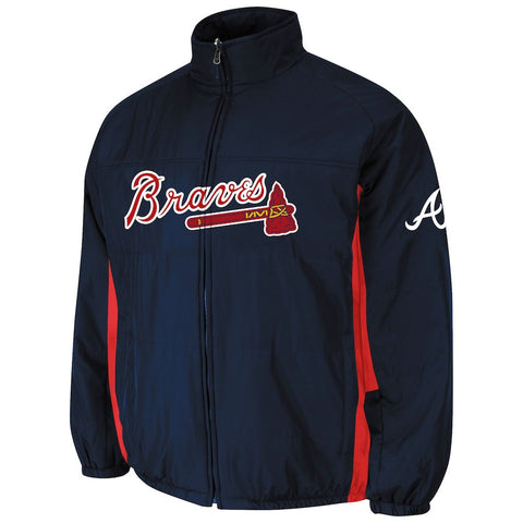Big & Tall Atlanta Braves Double Climate On-Field Jacket - Navy Blue