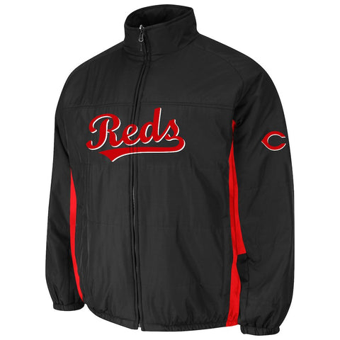 Cincinnati Reds Double Climate On-Field Jacket - Black