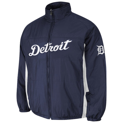 Detroit Tigers Double Climate On-Field Jacket - Navy Blue