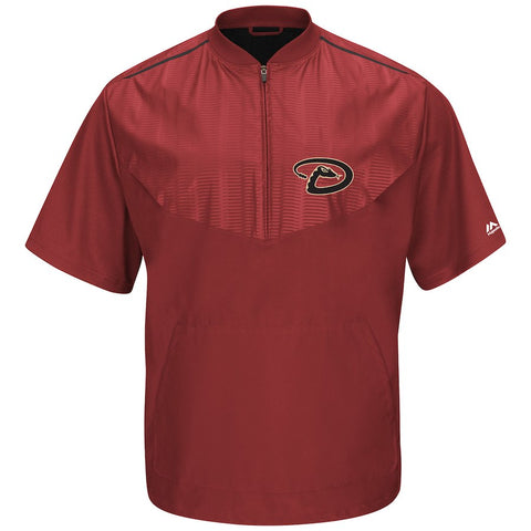 Arizona Diamondbacks Majestic Big & Tall Cool Base On Field Short Sleeve Training Jacket - Red