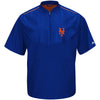 New York Mets Majestic Big & Tall Cool Base On Field Short Sleeve Training Jacket - Royal