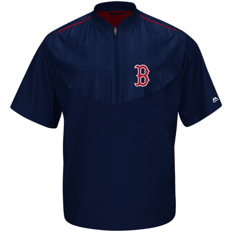 Boston Red Sox Majestic Big & Tall Cool Base On Field Short Sleeve Training Jacket - Navy