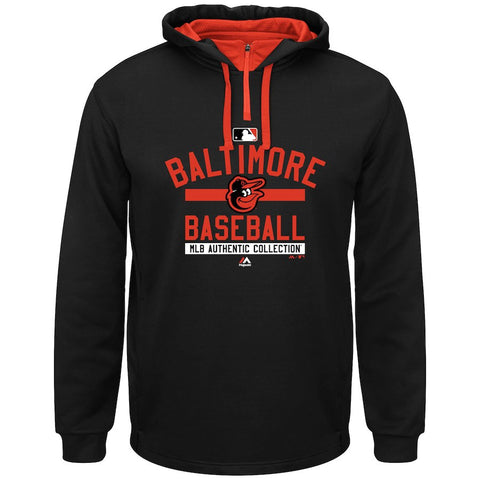 Baltimore Orioles Majestic Big & Tall Authentic Collection On-Field Team Property Hoodie - Black