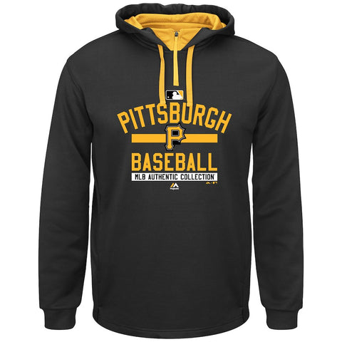 Pittsburgh Pirates Majestic Big & Tall A/C On-Field Team Property Hoodie - Black