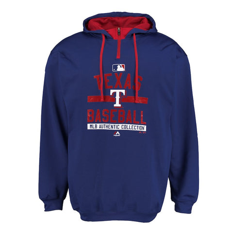 Texas Rangers Majestic Big & Tall A/C On-Field Team Property Hoodie - Royal Blue