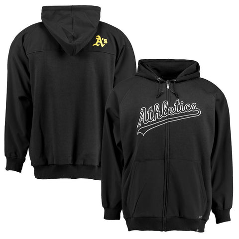 Oakland Athletics Majestic Big & Tall First Play Full Zip Hoodie - Gray