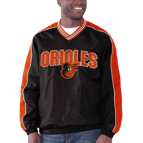 Baltimore Orioles Double Switch Pullover V-Neck Jacket - Black