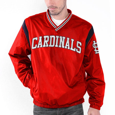 St. Louis Cardinals Wild Pitch V-Neck Pullover Jacket - Red