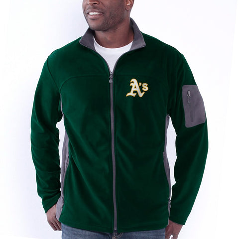 Oakland Athletics Relay Throw Poly Fleece Full Zip Jacket - Green