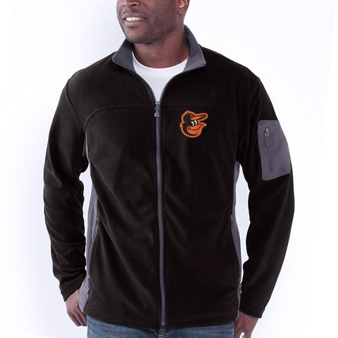 Baltimore Orioles Relay Throw Poly Fleece Full Zip Jacket - Black