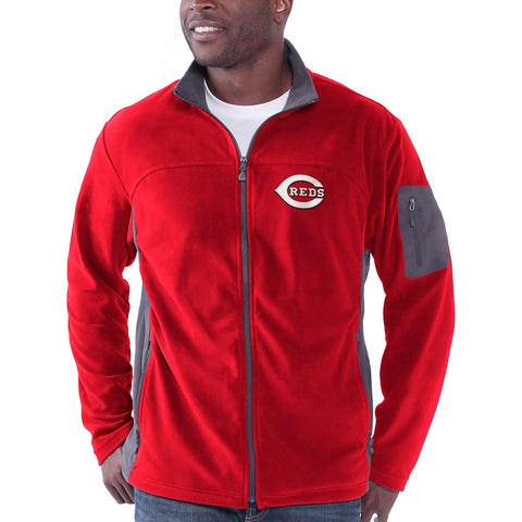 Cincinnati Reds Relay Throw Poly Fleece Full Zip Jacket - Red