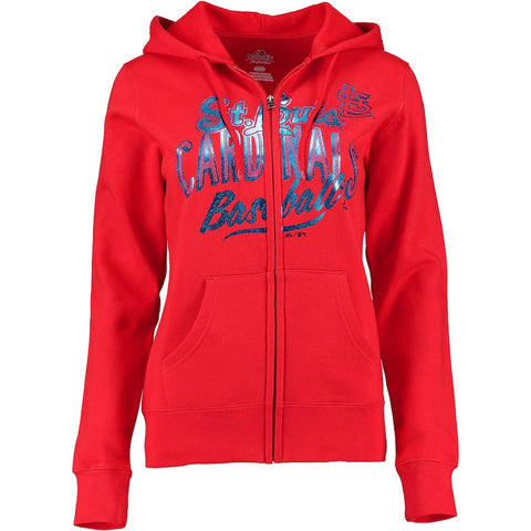 St. Louis Cardinals Majestic Women's Gave Your All Full-Zip Hoodie - Red