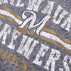 Milwaukee Brewers Majestic Women's Neat Cleats Crew Sweatshirt - Navy
