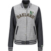 Oakland Athletics Majestic Women's Stolen Bases Full Button Jacket - Gray
