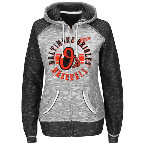 Baltimore Orioles Majestic Women's Flash Pitch Sub Full Zip Hoodie - Black