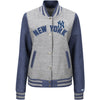 New York Yankees Majestic Women's Stolen Bases Full Button Jacket - Gray