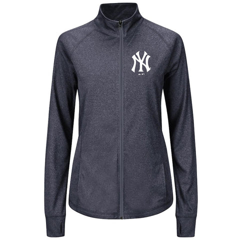 New York Yankees Majestic Women's Scoring Sweetheart Full-Zip Jacket - Navy