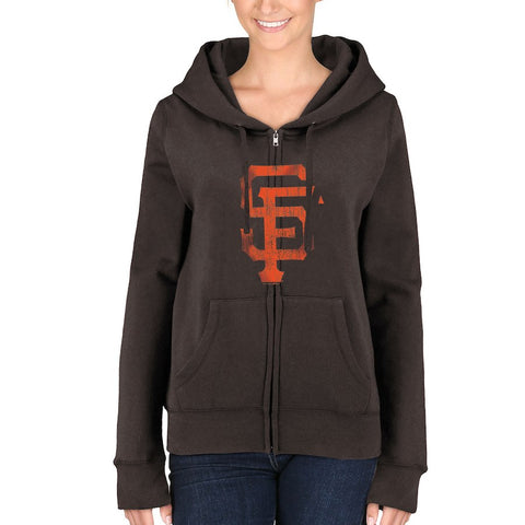 San Francisco Giants 5th & Ocean by New Era Women's Core Fleece Full Zip Hoodie - Black