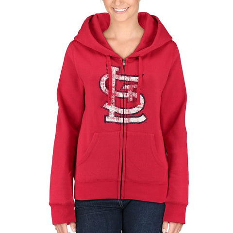 St. Louis Cardinals 5th & Ocean by New Era Women's Core Fleece Full Zip Hoodie