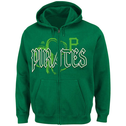 Pittsburgh Pirates Majestic Lucky Season Full Zip Hoodie - Green