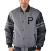Pittsburgh Pirates G-III Sports by Carl Banks Post Game Varsity Jacket - Charcoal/Black