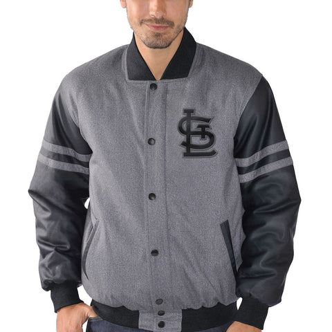 St. Louis Cardinals G-III Sports by Carl Banks Post Game Varsity Jacket - Charcoal/Black