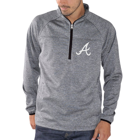 Atlanta Braves G-III Sports by Carl Banks Franchise Half-Zip Jacket - Charcoal