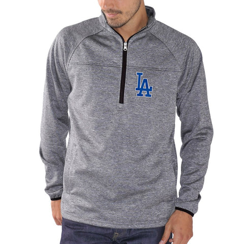 Los Angeles Dodgers G-III Sports by Carl Banks Franchise Half-Zip Jacket - Charcoal