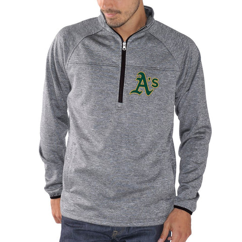 Oakland Athletics G-III Sports by Carl Banks Franchise Half-Zip Jacket - Charcoal