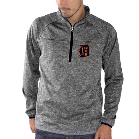 Detroit Tigers G-III Sports by Carl Banks Franchise Half-Zip Jacket - Charcoal