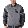 Los Angeles Dodgers G-III Sports by Carl Banks Post Game Varsity Jacket - Charcoal/Black