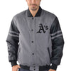 Oakland Athletics G-III Sports by Carl Banks Post Game Varsity Jacket - Charcoal/Black