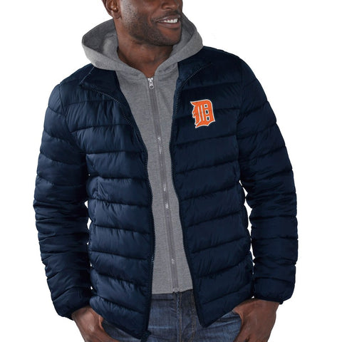 Detroit Tigers G-III Sports by Carl Banks 3-Point Quilted Full Zip Jacket - Navy
