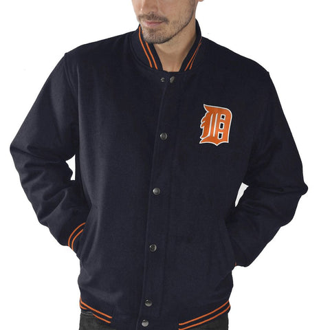 Detroit Tigers G-III Sports by Carl Banks Red Line Wool Varsity Jacket - Navy