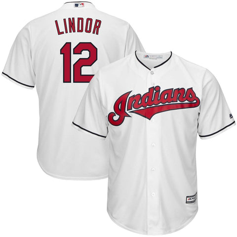 Francisco Lindor Cleveland Indians Majestic Youth Home 2015 Official Cool Base Player Jersey - White