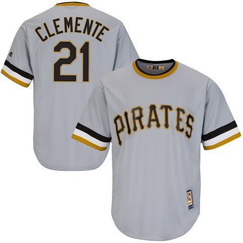 Roberto Clemente Pittsburgh Pirates Majestic Cool Base Cooperstown Collection Player Jersey - Gray