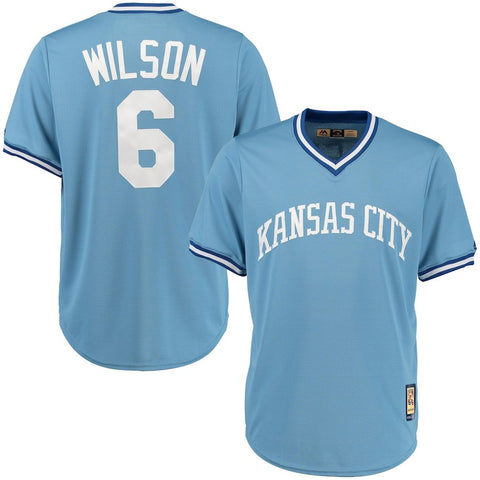 Willie Wilson Kansas City Royals Majestic Cool Base Cooperstown Collection Player Jersey - Light Blue