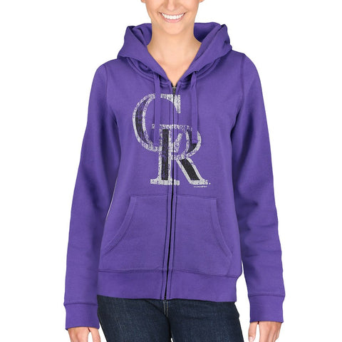 Colorado Rockies 5th & Ocean by New Era Women's Core Fleece Hoodie - Purple