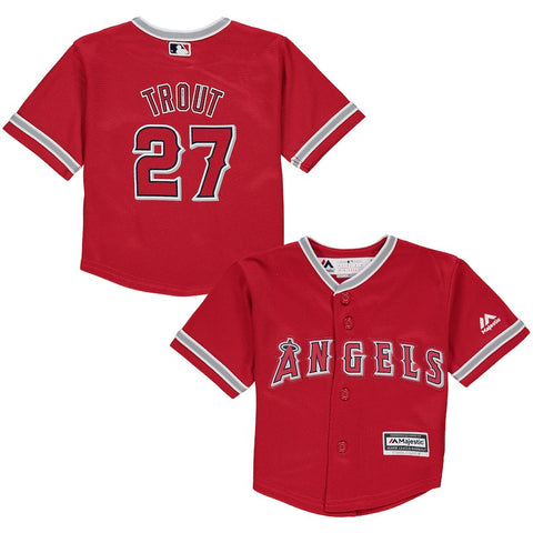 Mike Trout Los Angeles Angels Majestic Alternate Infant Official Cool Base Player Jersey - Red